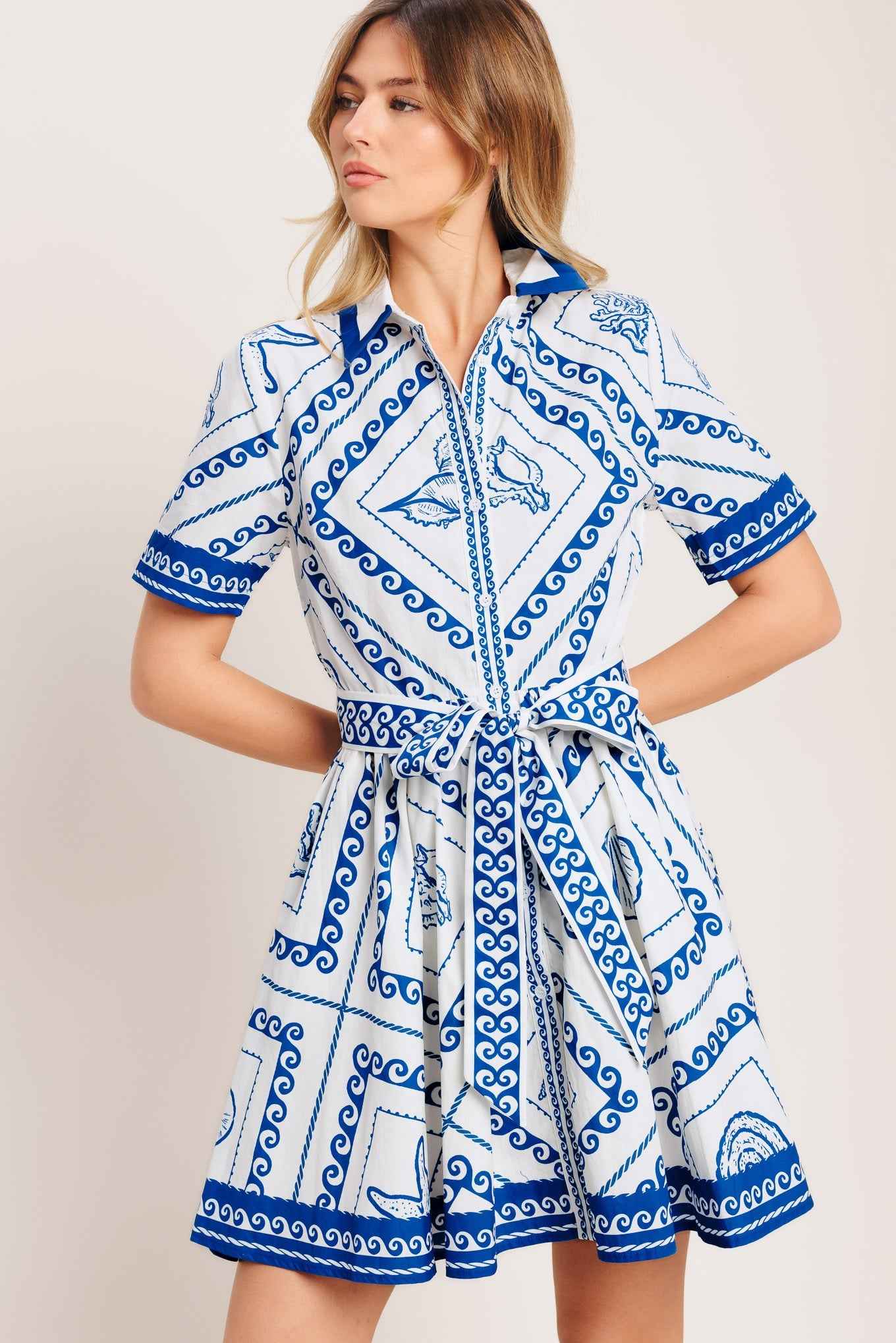 ISLAND POLISH WOVEN MINI DRESS