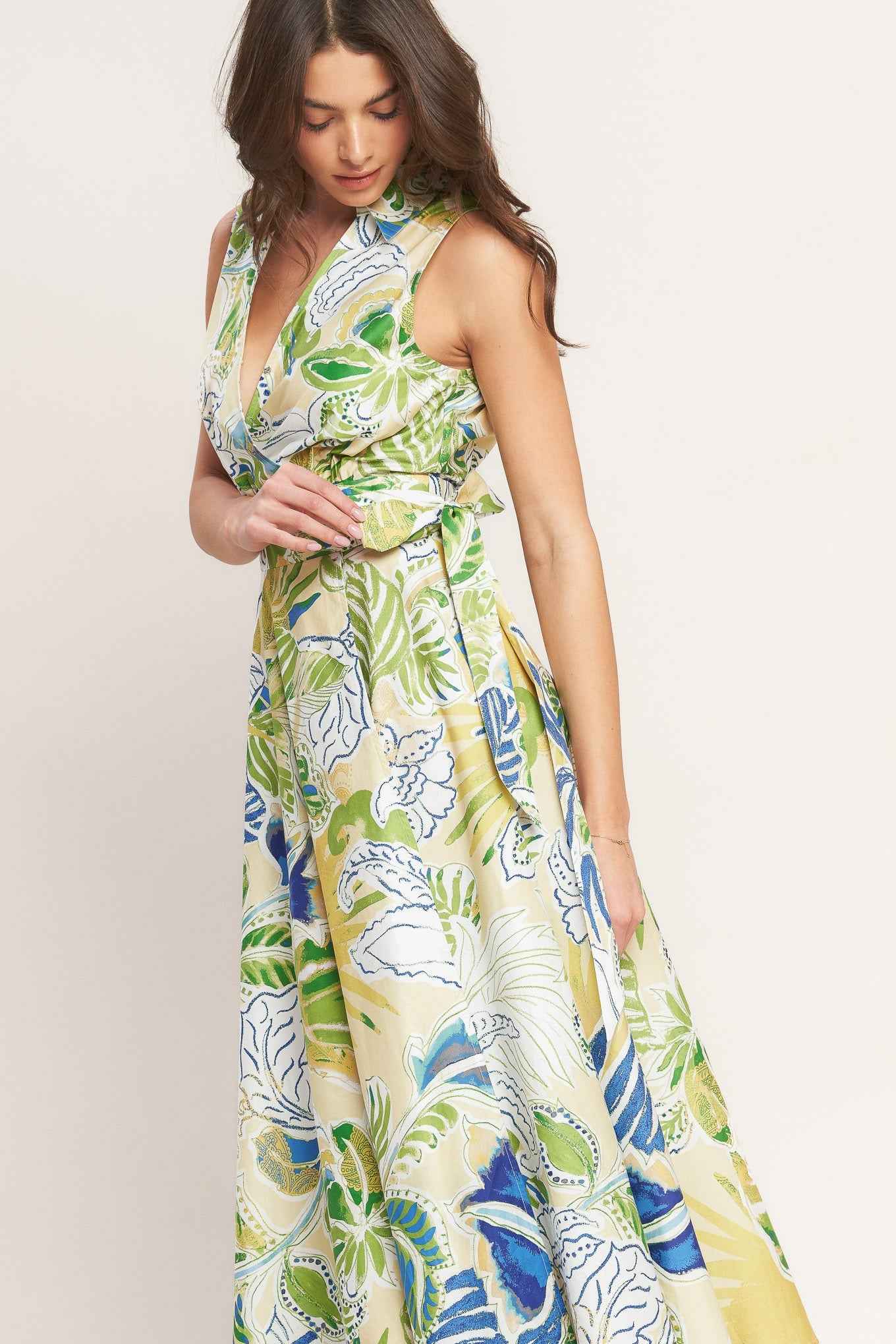 LAGOON FLOW WOVEN MIDI DRESS