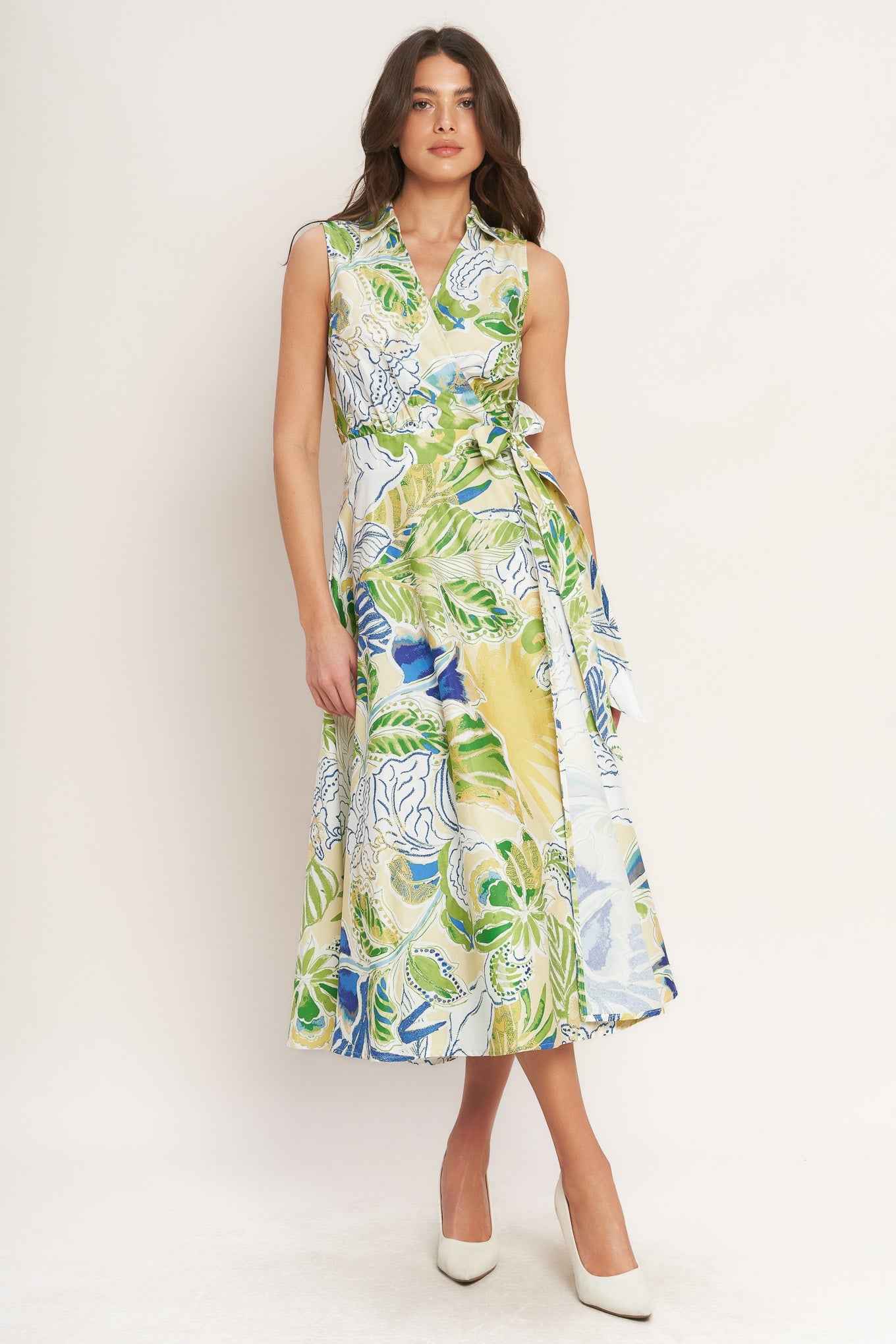 LAGOON FLOW WOVEN MIDI DRESS