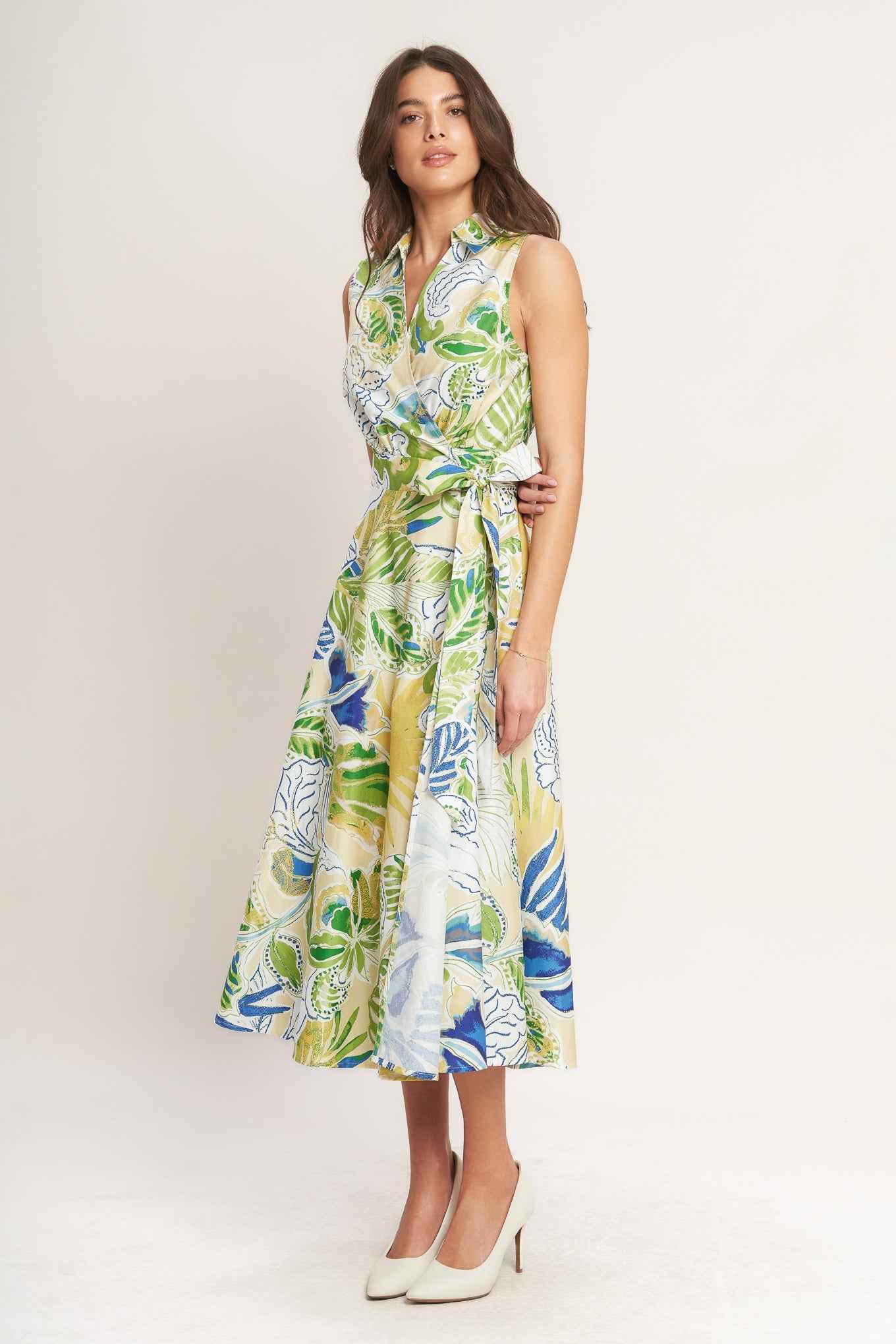 LAGOON FLOW WOVEN MIDI DRESS