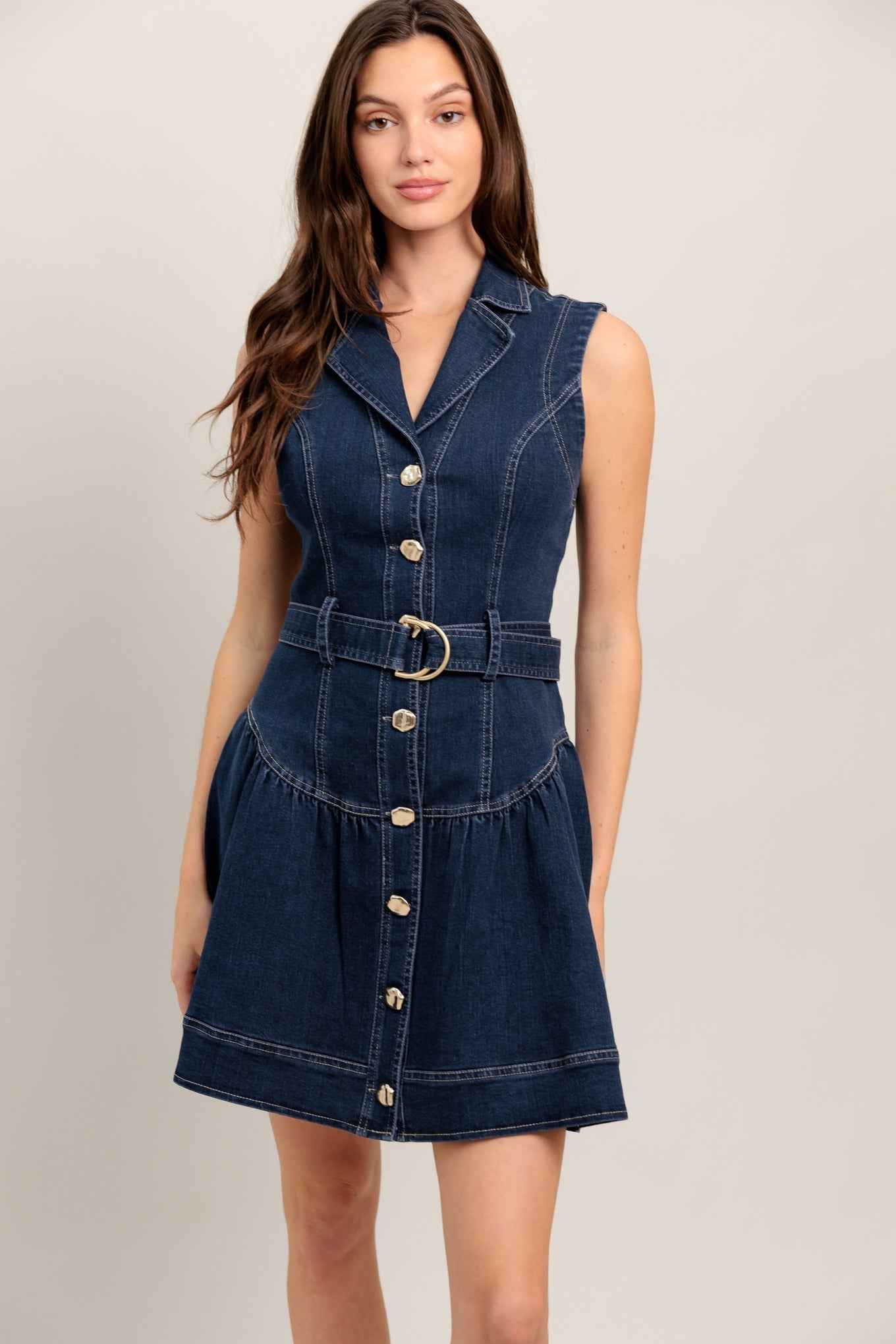 MADE TO FLATTER DENIM MINI DRESS