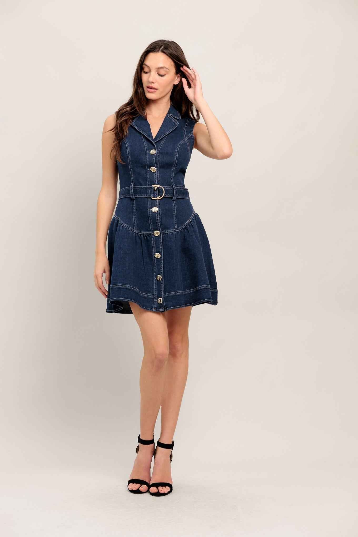 MADE TO FLATTER DENIM MINI DRESS