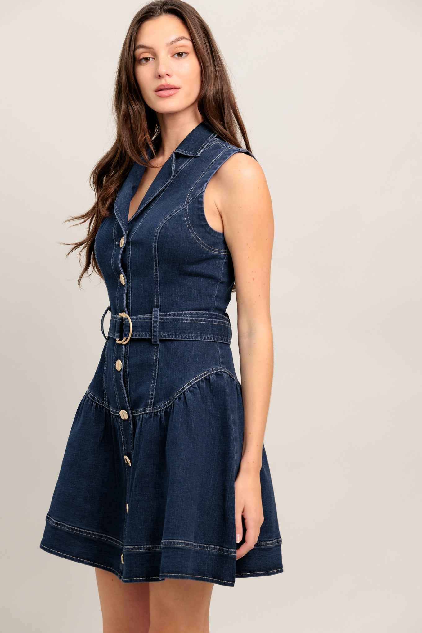 MADE TO FLATTER DENIM MINI DRESS