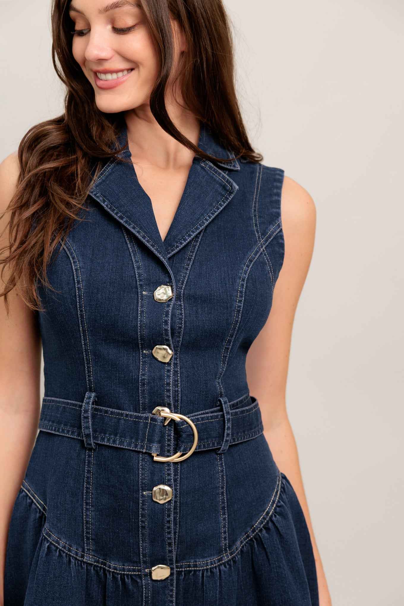 MADE TO FLATTER DENIM MINI DRESS