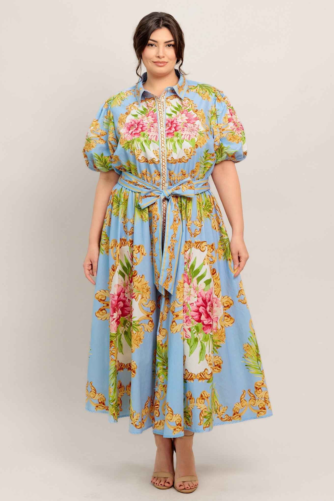 BLUE PALACE WOVEN MIDI DRESS