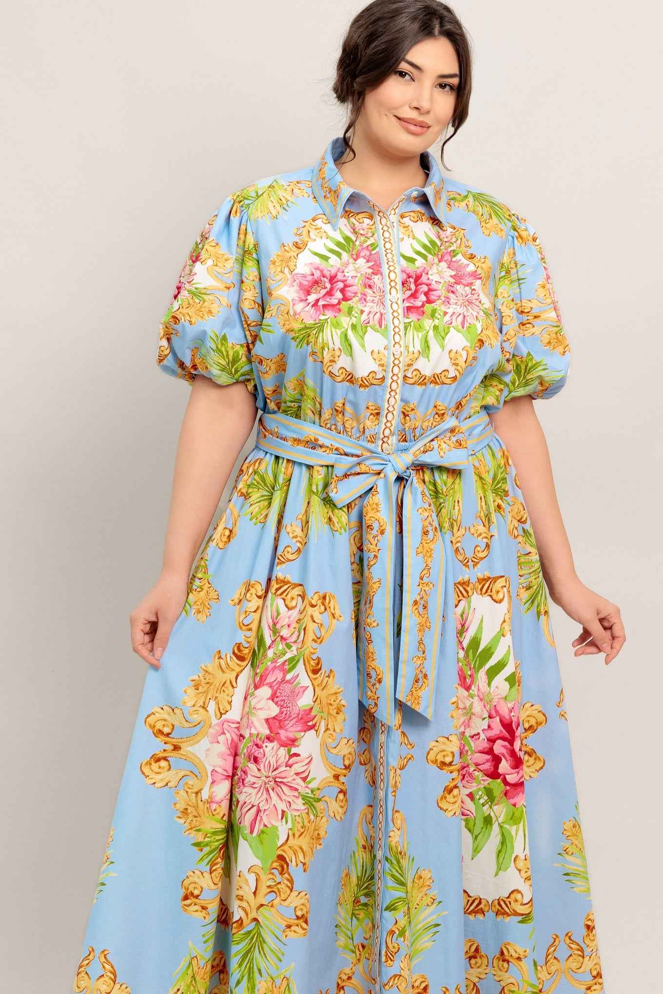 BLUE PALACE WOVEN MIDI DRESS