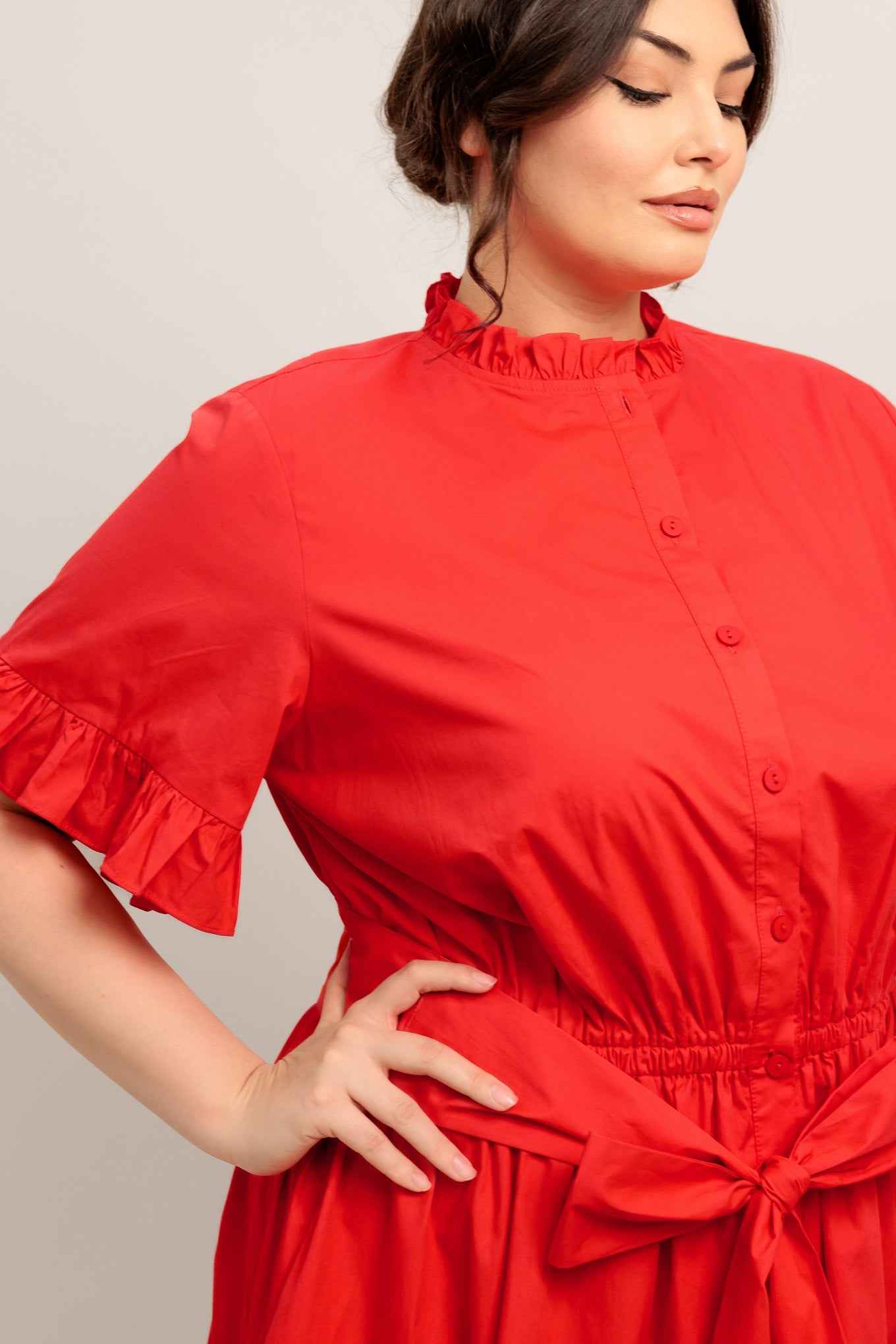 FEELS LIKE A COMPLIMENT WOVEN MIDI DRESS