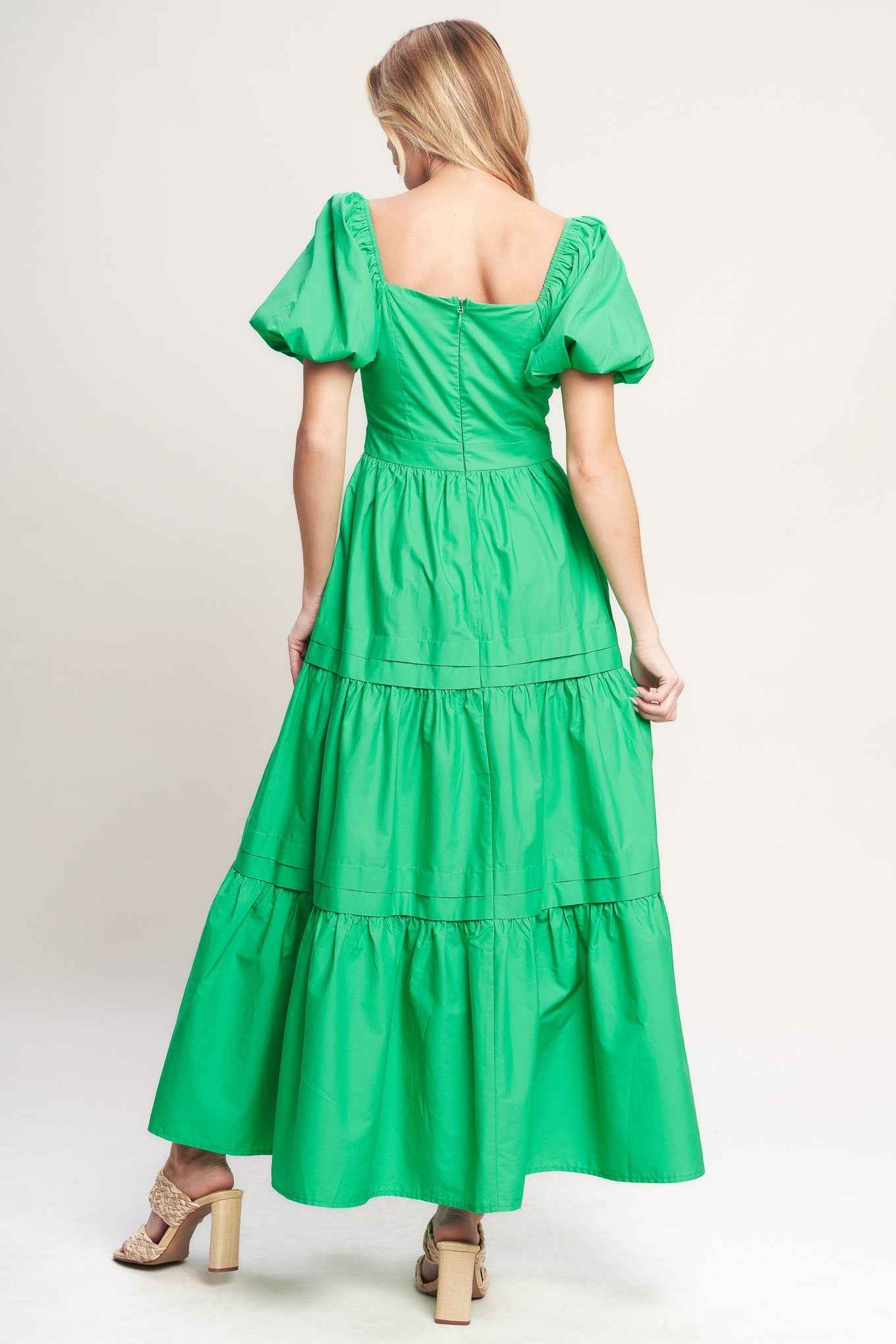 SWEET VERDANT WOVEN MAXI DRESS