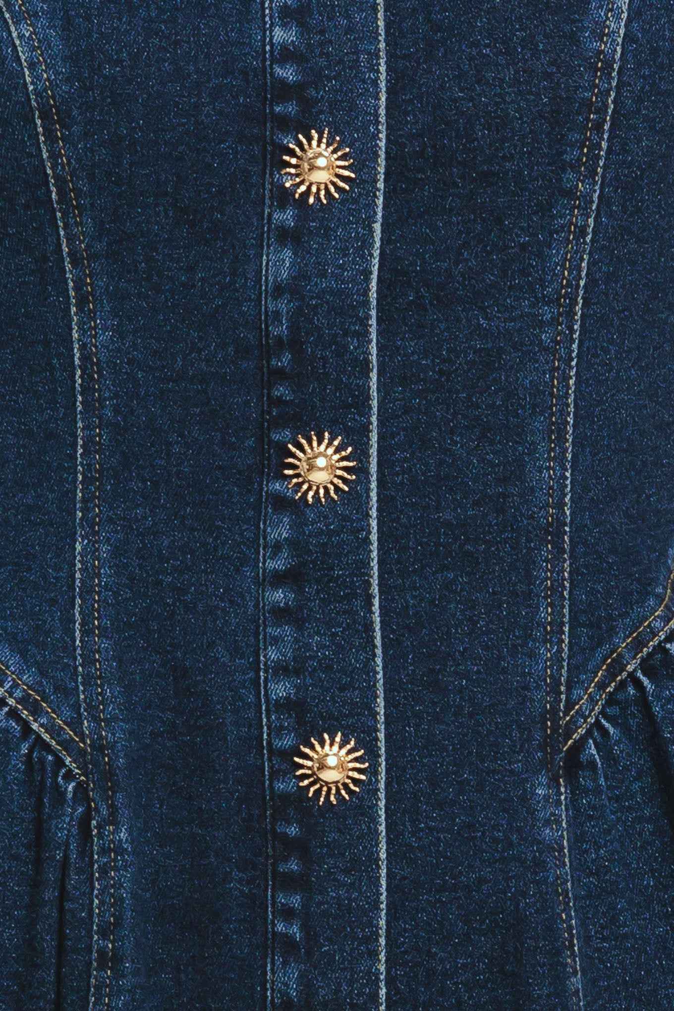 EFFORTLESS POLISH DENIM MIDI DRESS