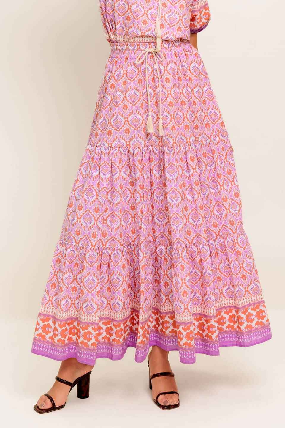 WHISPERING LAVENDER WOVEN MAXI SKIRT