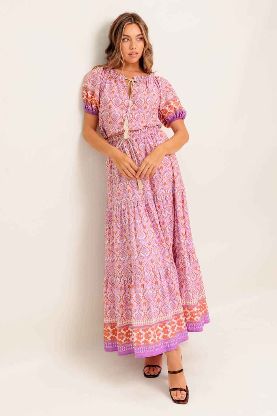 WHISPERING LAVENDER WOVEN MAXI SKIRT