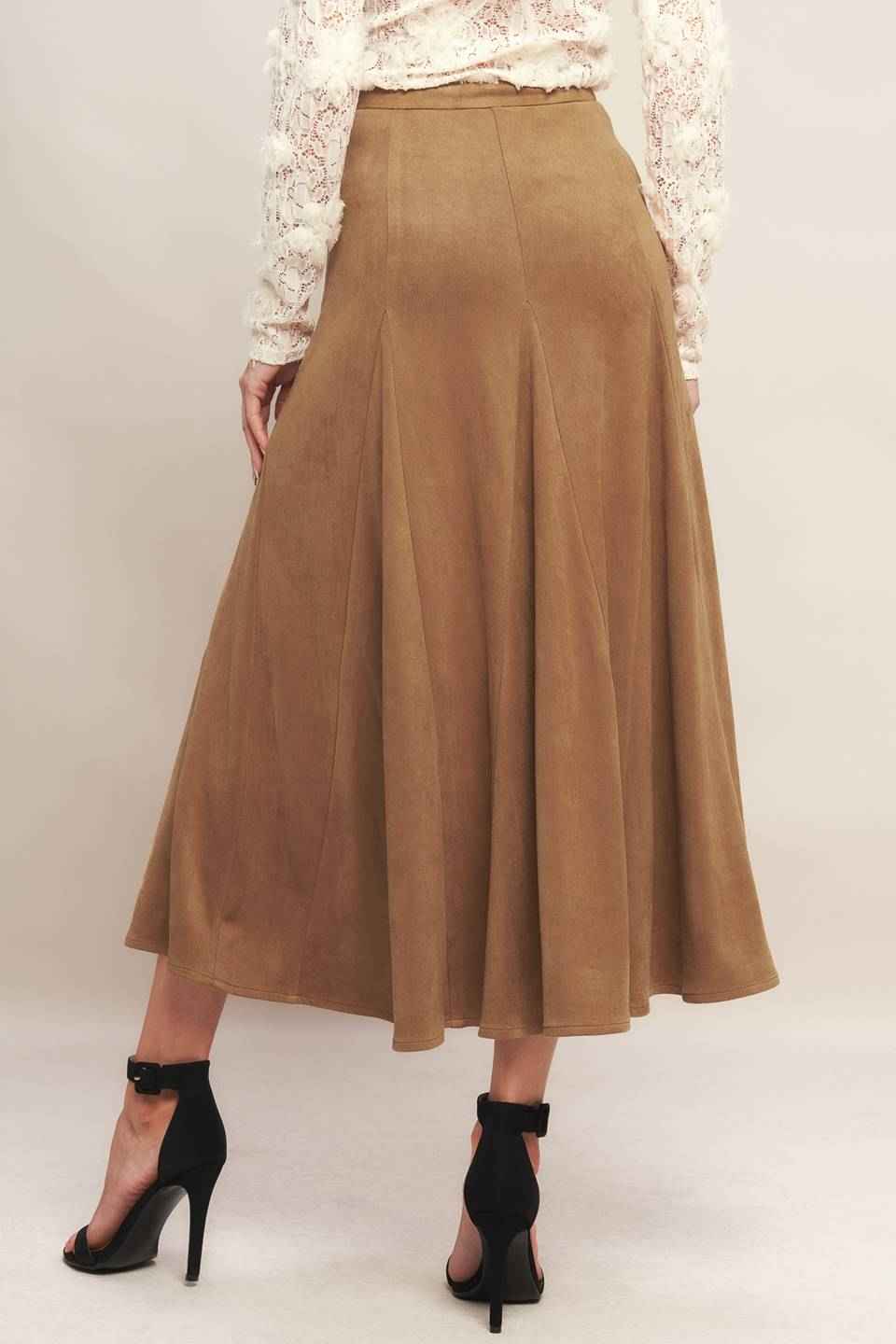 URBAN CHIC FAUX SUEDE MIDI SKIRT