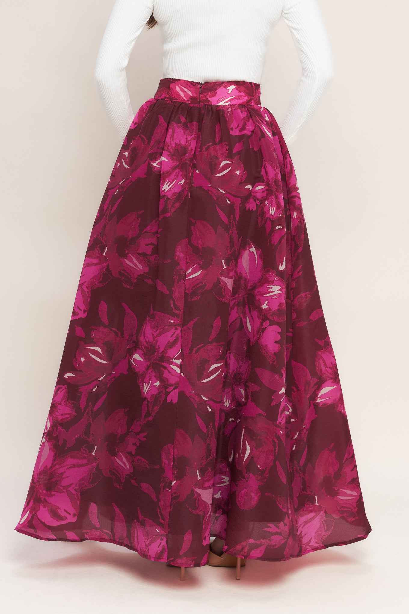BOUQUET NO.9 WOVEN MAXI FULL SKIRT