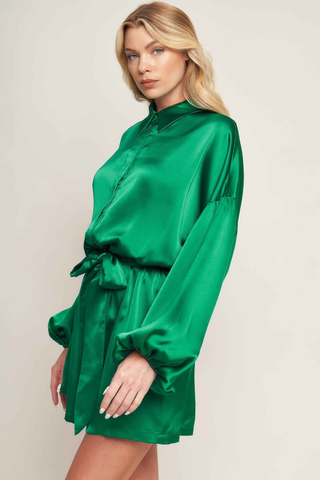 CELEBRATION TIME WOVEN SATIN ROMPER