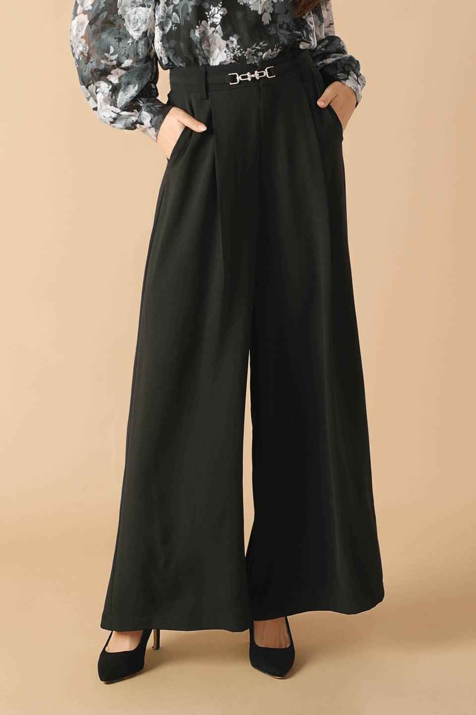 SWEET HARMONY BLACK WOVEN PANTS