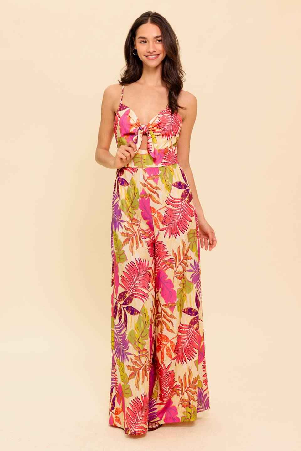 SAFE HAVEN PINK WOVEN JUMPSUIT