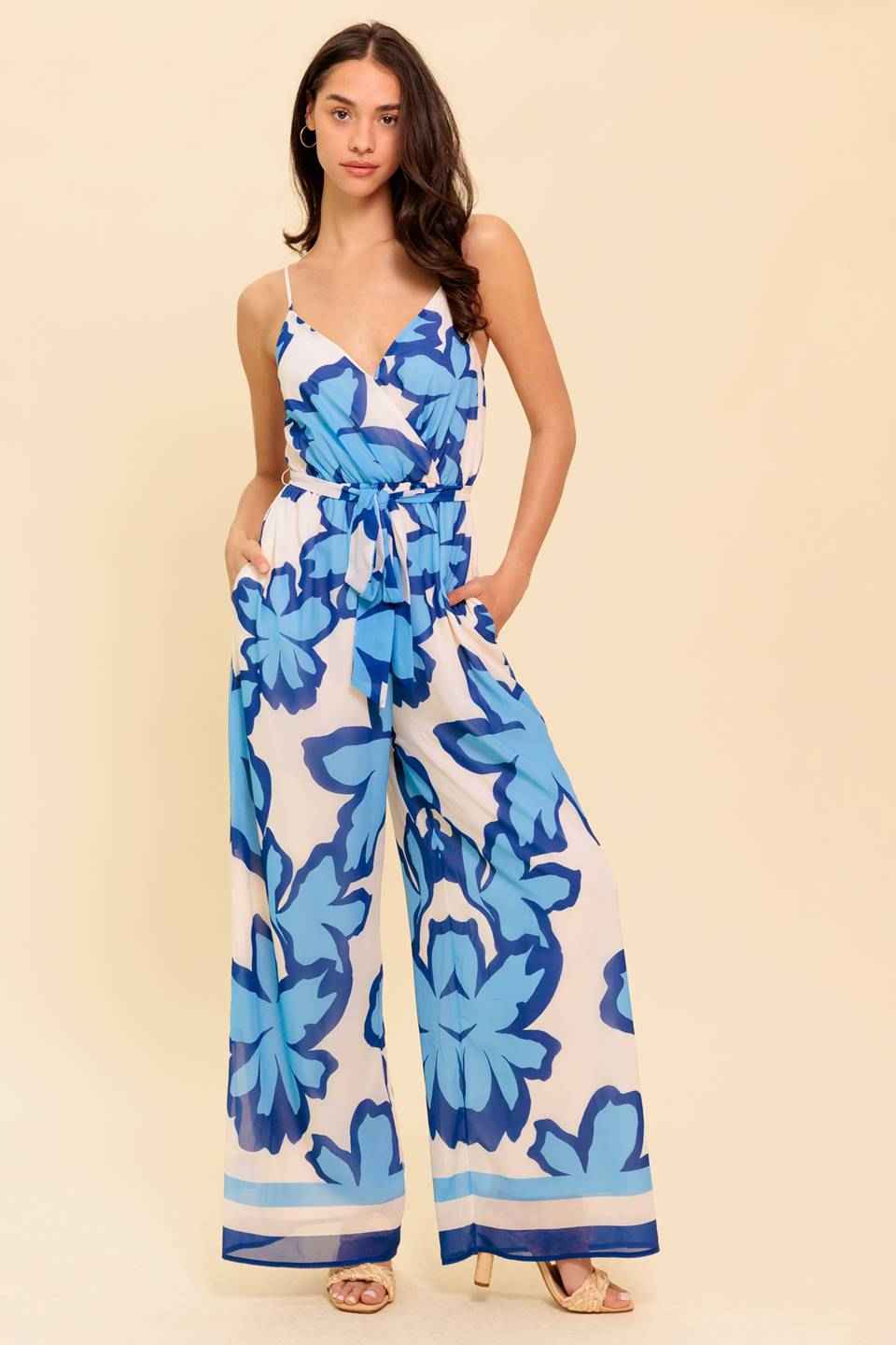 A NOVEL APPROACH NAVY WOVEN JUMPSUIT