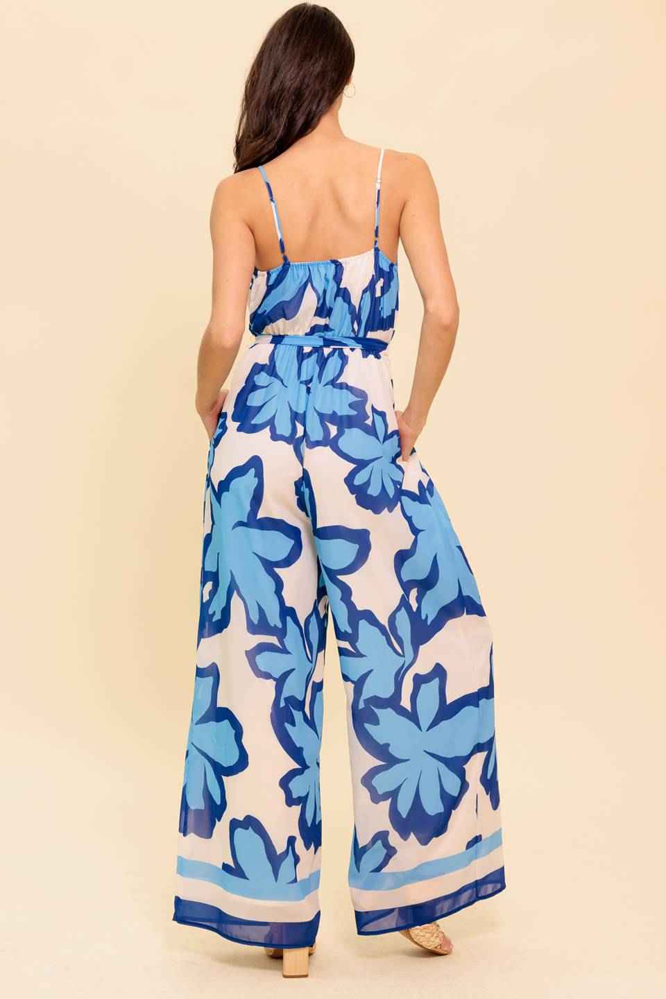 A NOVEL APPROACH NAVY WOVEN JUMPSUIT