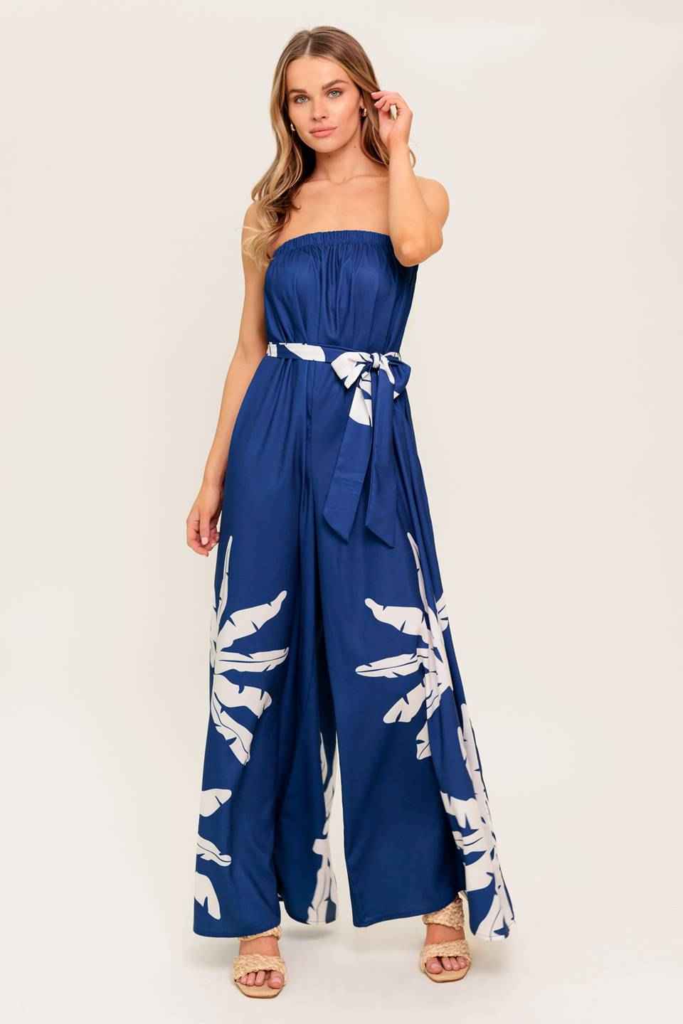 SERENE DAYS NAVY WOVEN JUMPSUIT