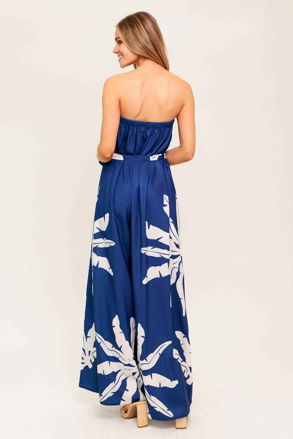 SERENE DAYS NAVY WOVEN JUMPSUIT