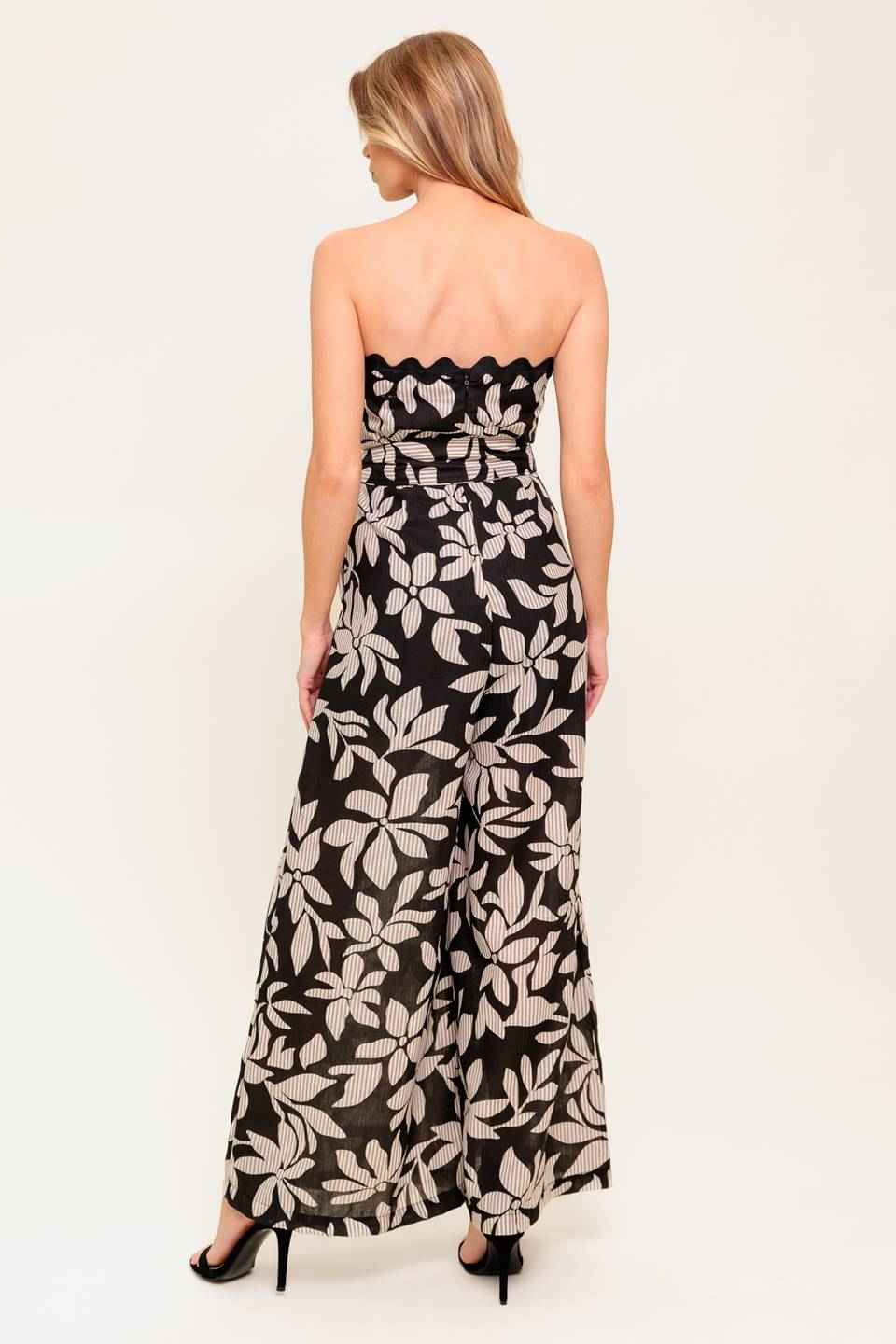 DREAMY ELEGANCE BLACK WOVEN JUMPSUIT