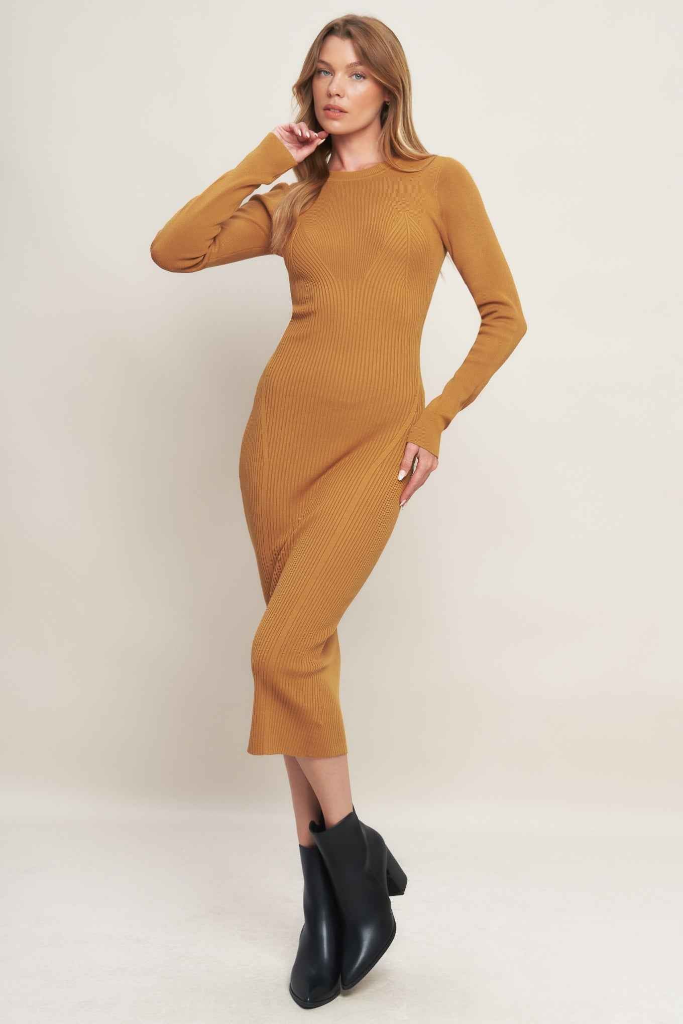 BE WITH YOU SWEATER MIDI DRESS