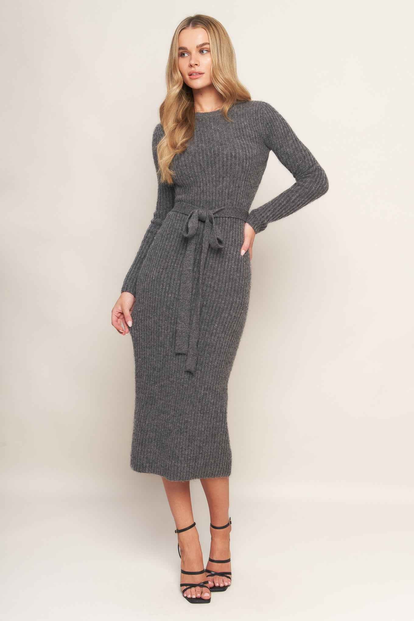 BE GOOD TO ME SWEATER MIDI DRESS