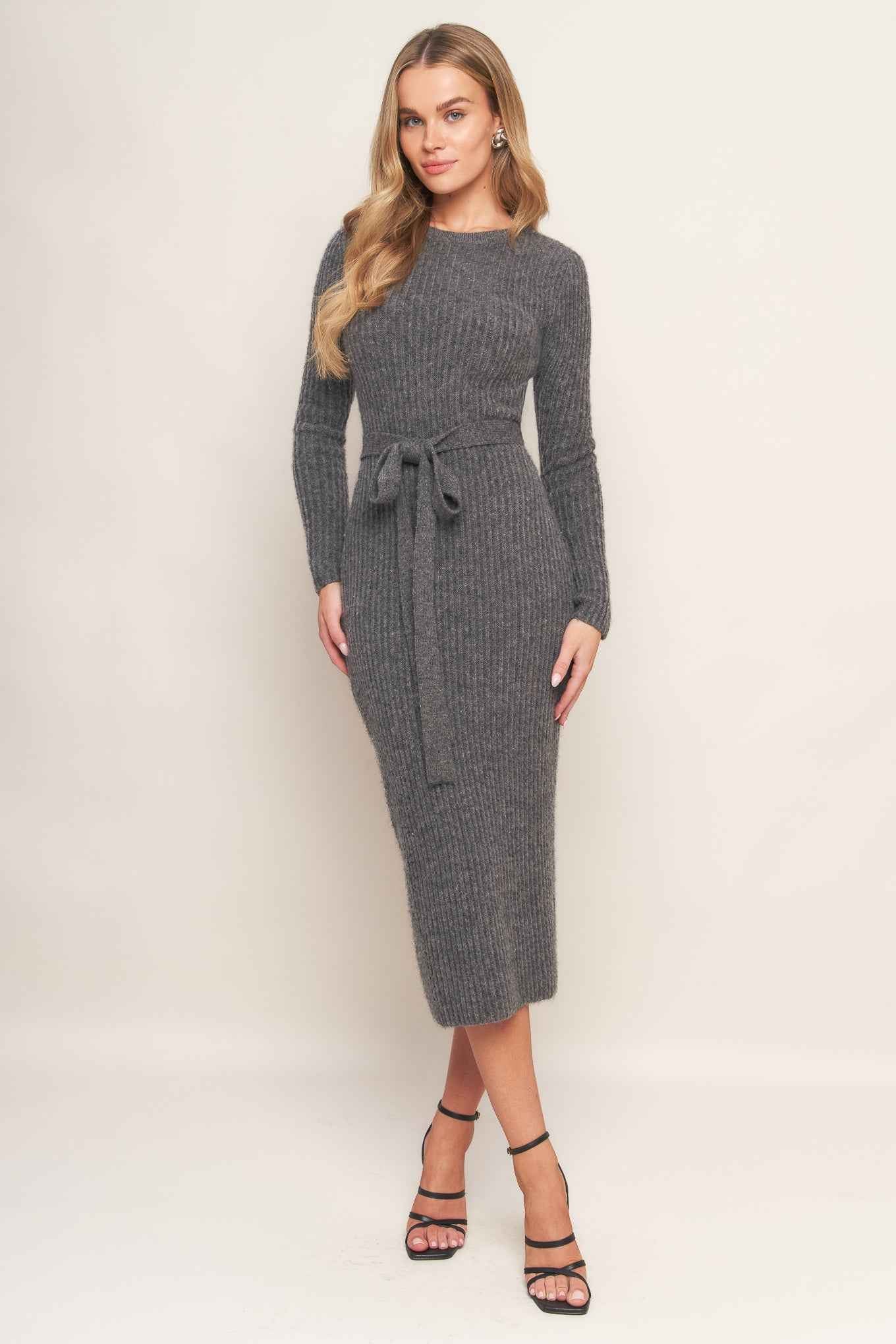 BE GOOD TO ME SWEATER MIDI DRESS