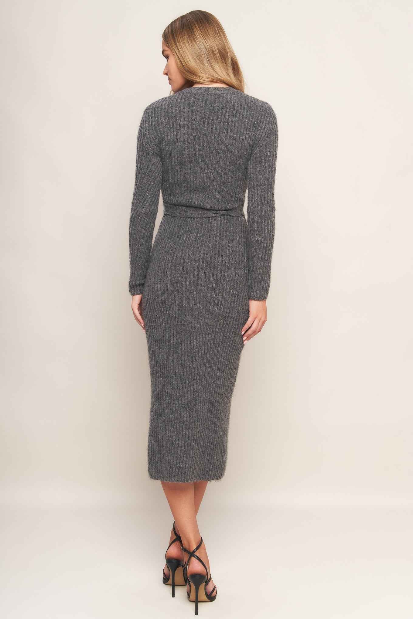 BE GOOD TO ME SWEATER MIDI DRESS