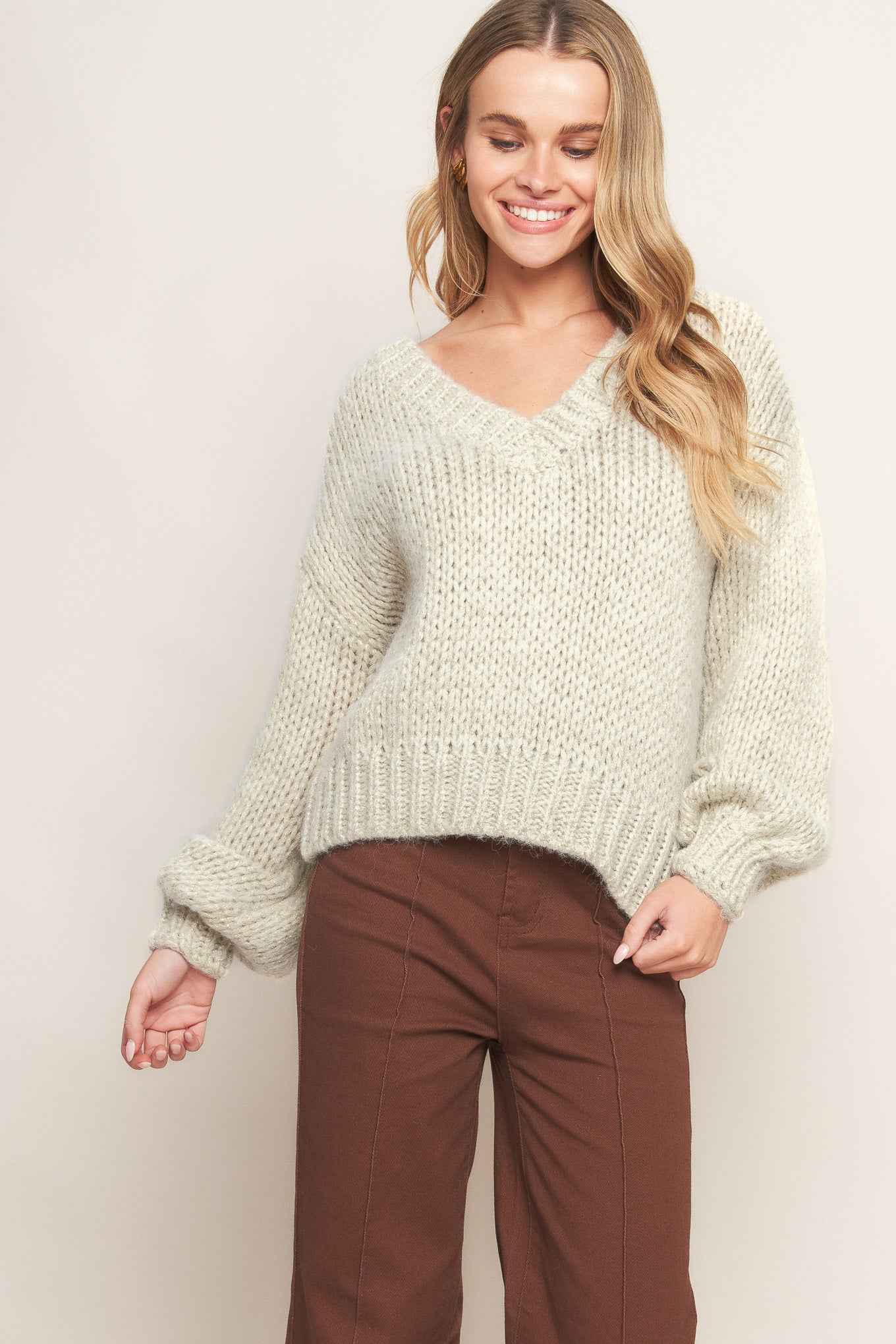 EARTHY TOUCH SWEATER KNIT TOP