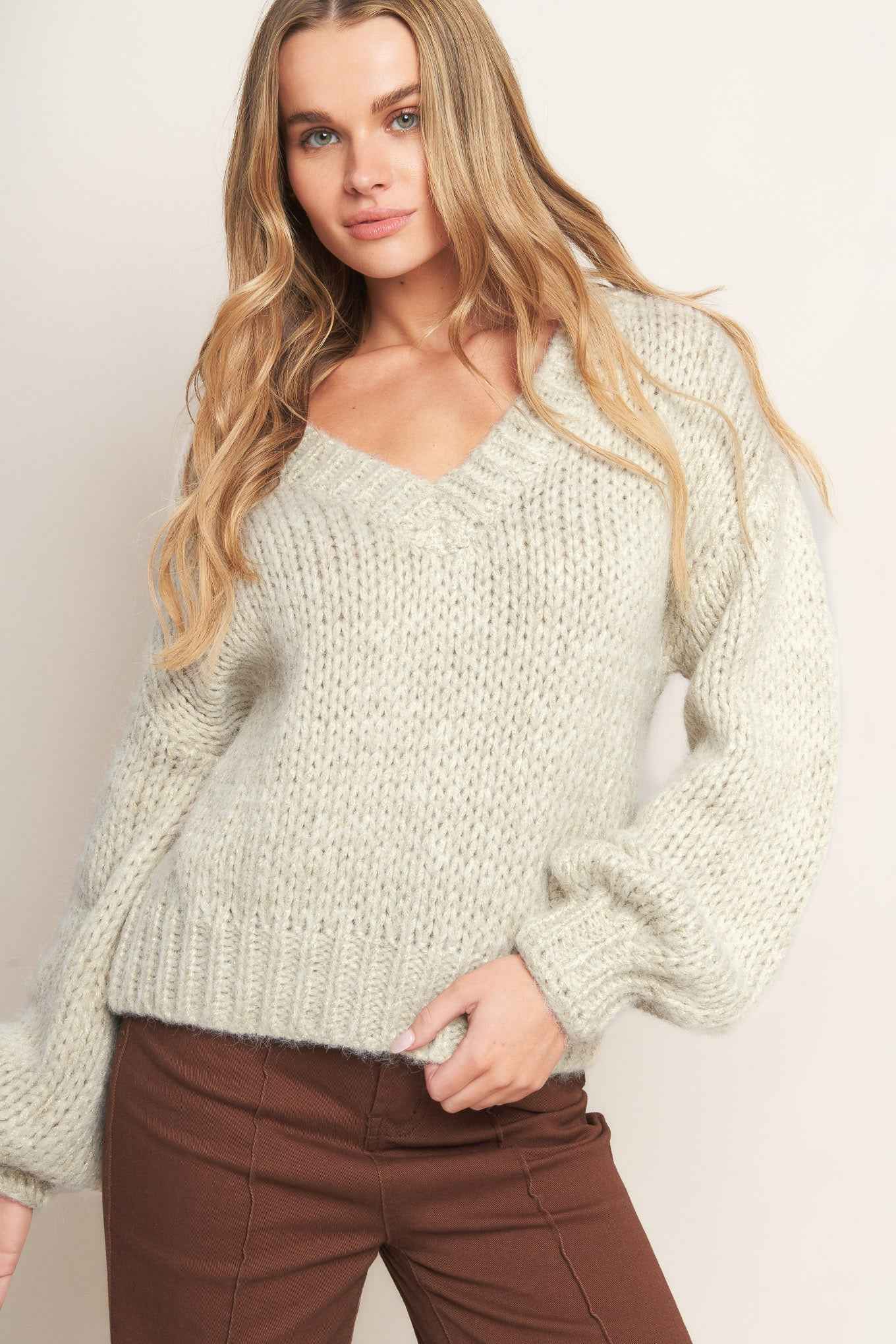 EARTHY TOUCH SWEATER KNIT TOP