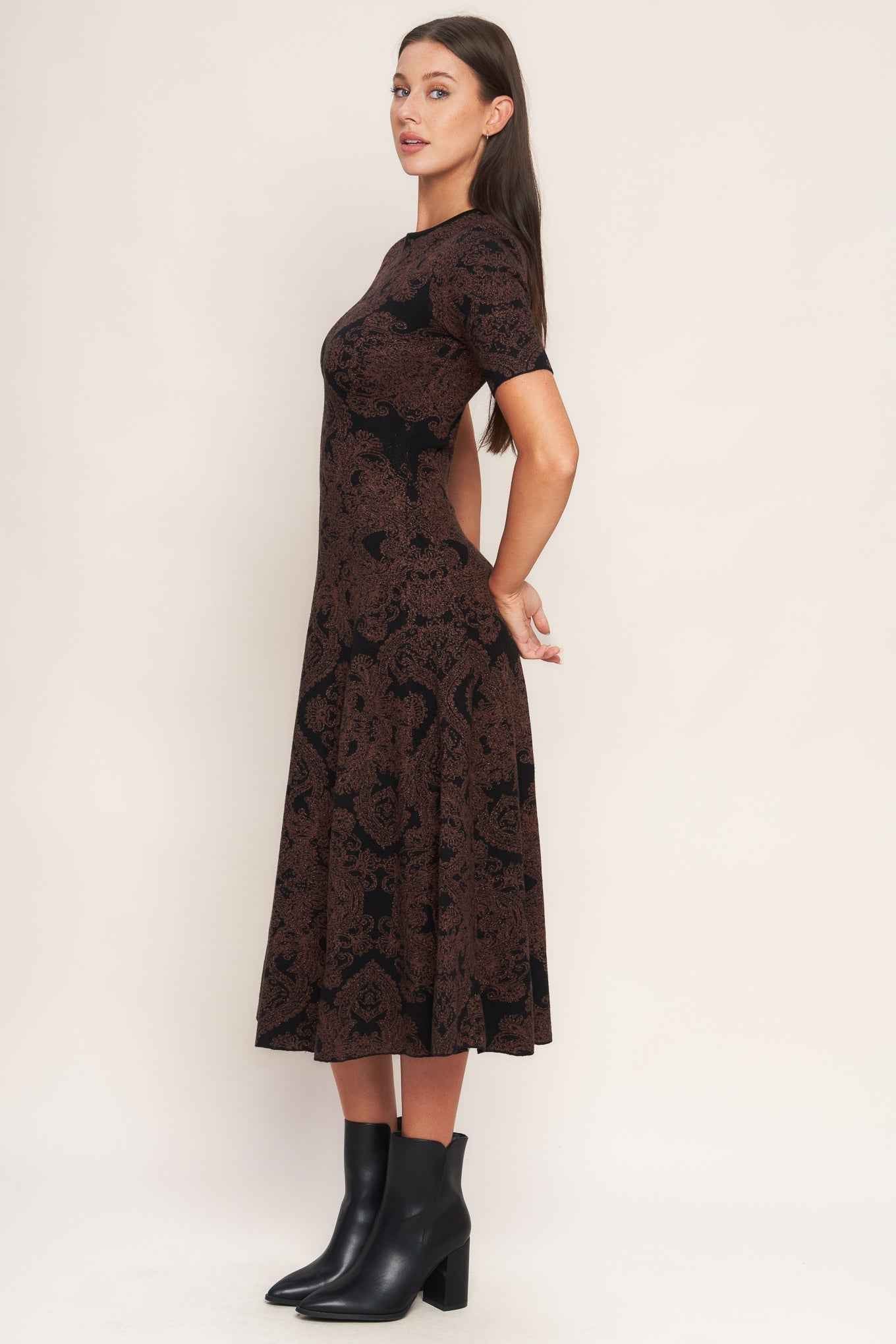 GOTHIC MUSE JACQUARD SWEATER MIDI DRESS
