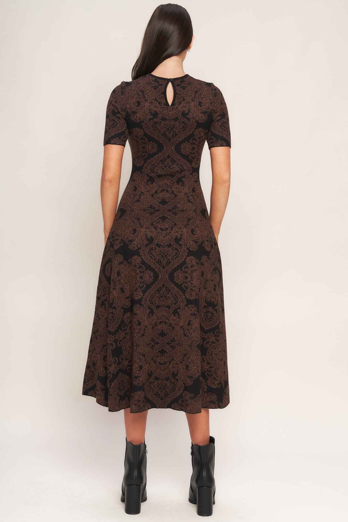 GOTHIC MUSE JACQUARD SWEATER MIDI DRESS