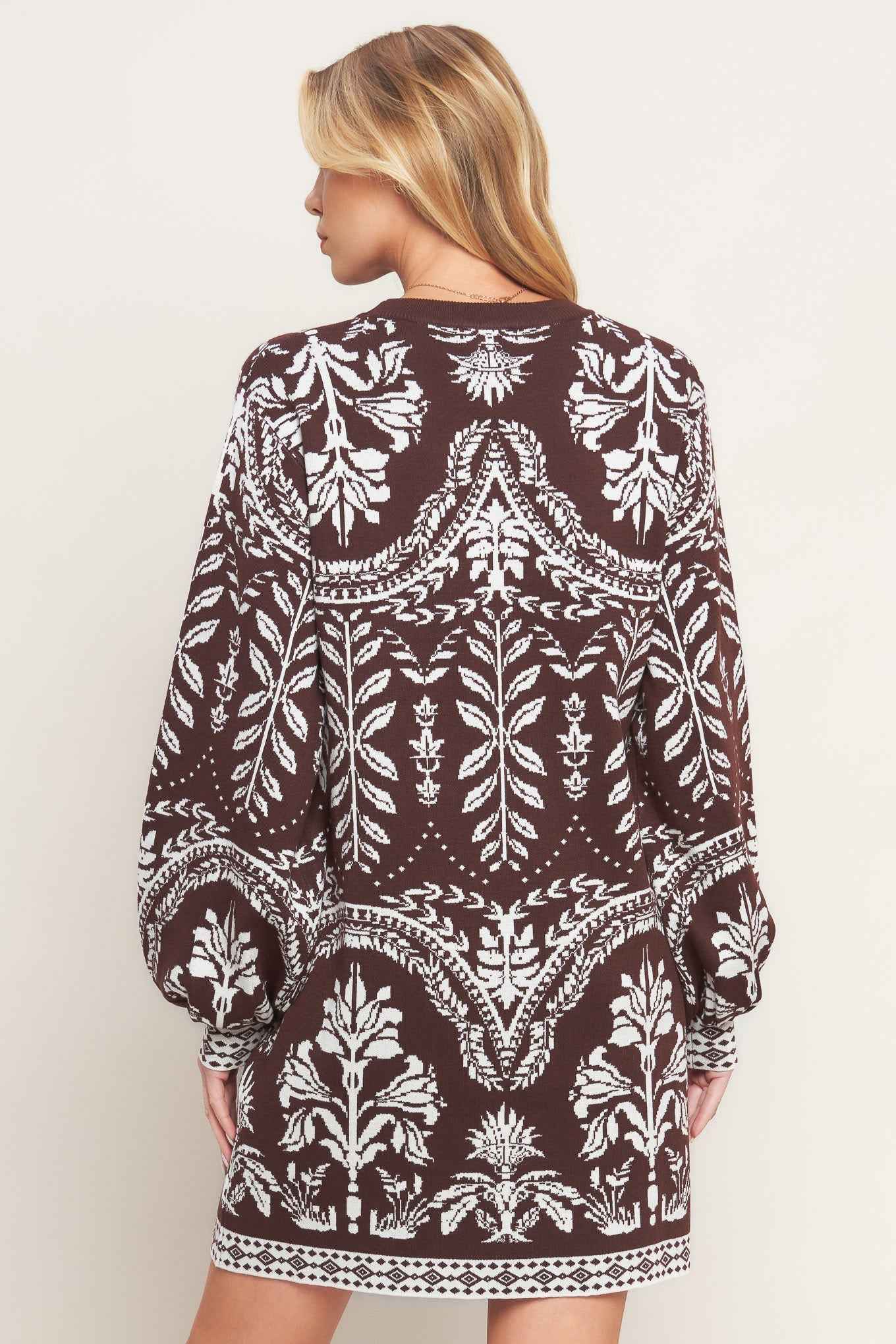 TERRA TAPESTRY SWEATER KNIT MINI DRESS