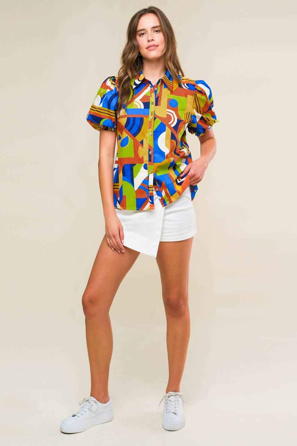 HEART ON DISPLAY WOVEN TOP