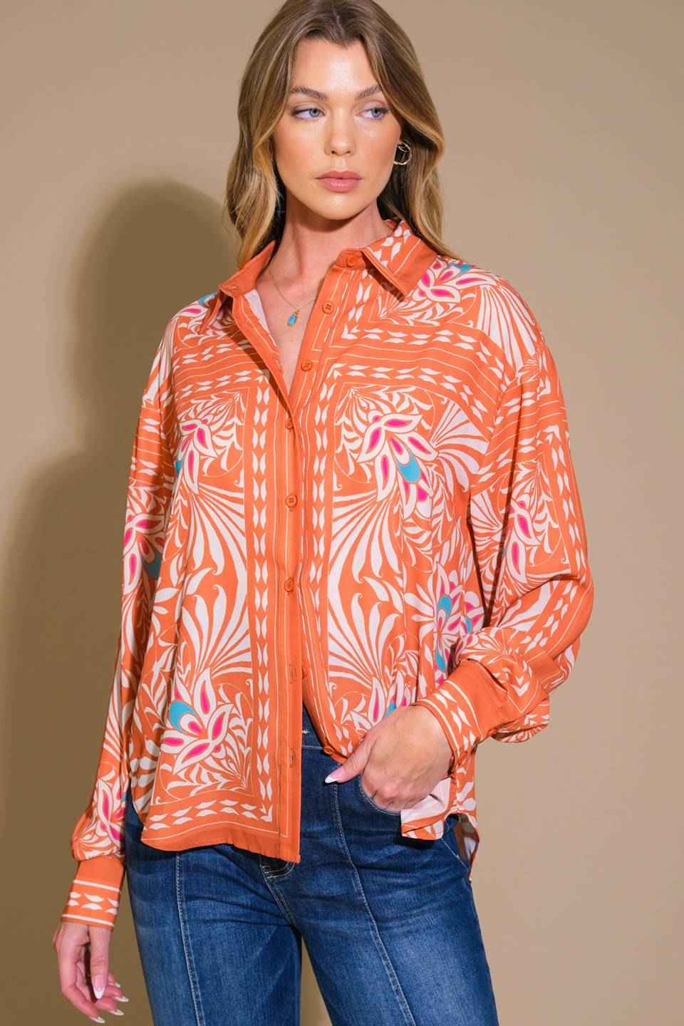 YOU NEVER CAN TELL WOVEN TOP