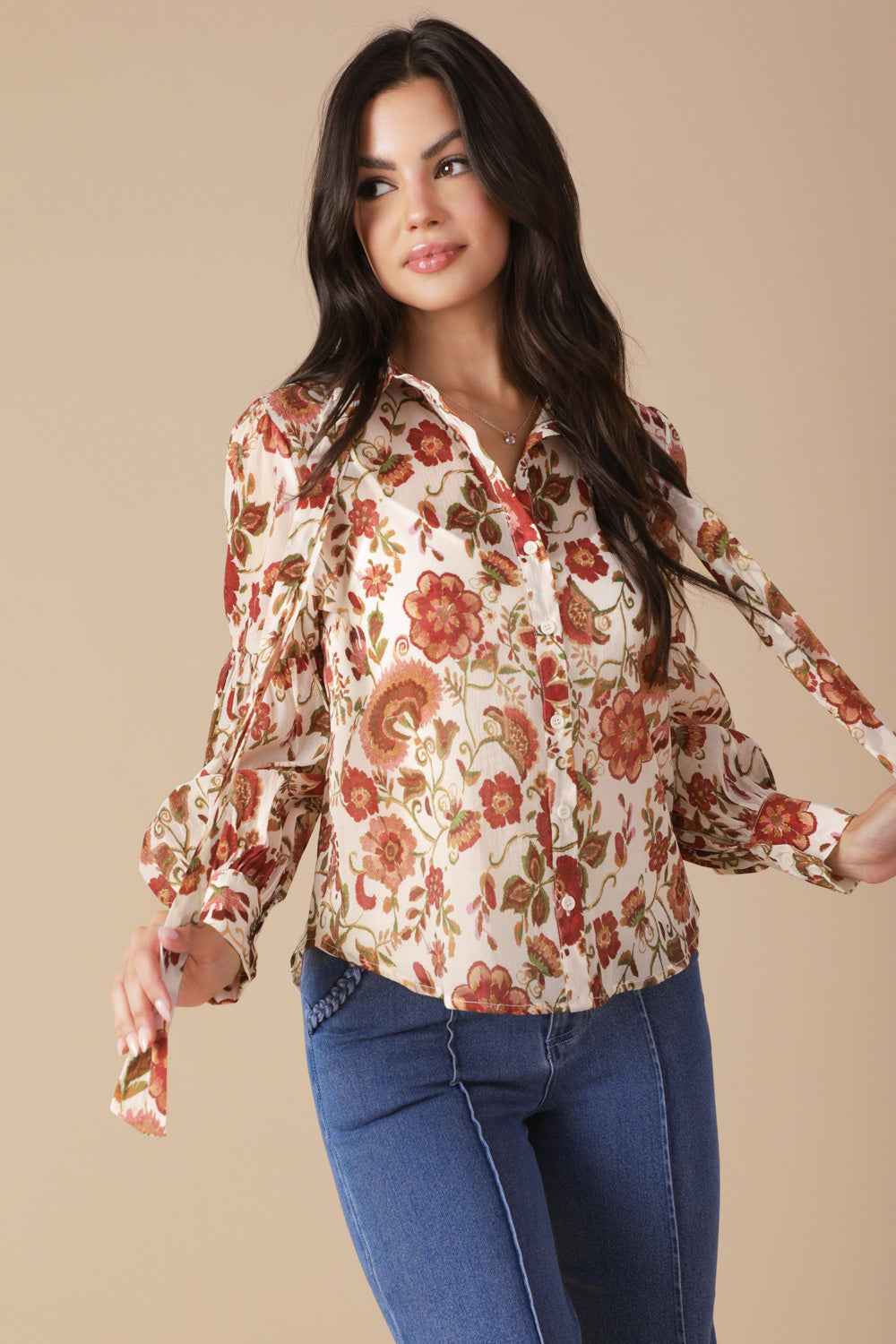 MEMORIES IN FOCUS WOVEN BLOUSE