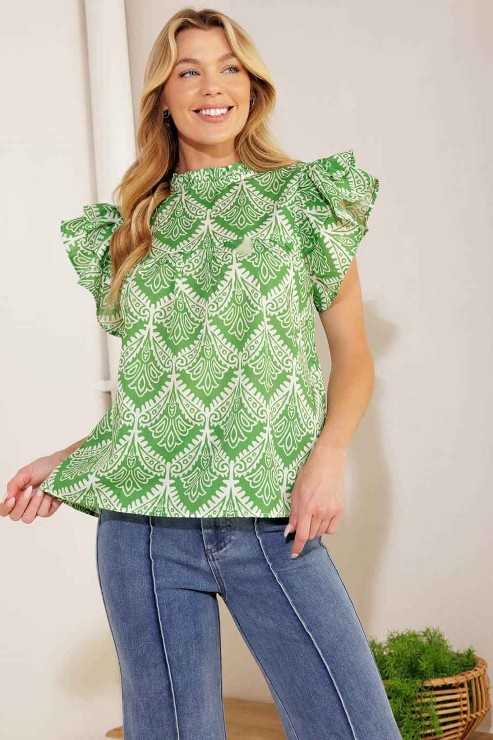WANT YOU AROUND WOVEN TOP