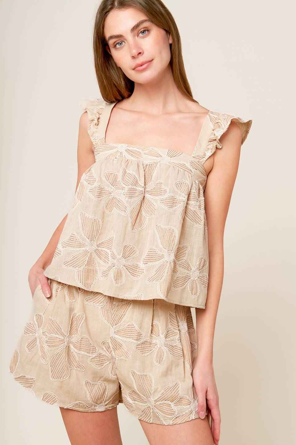 DARCY DREAM WOVEN TOP AND SHORTS SET