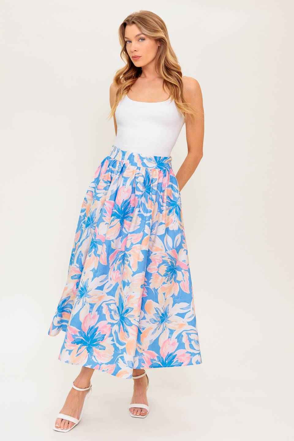 GOLDEN HOUR HARMONY WOVEN TOP AND SKIRT SET