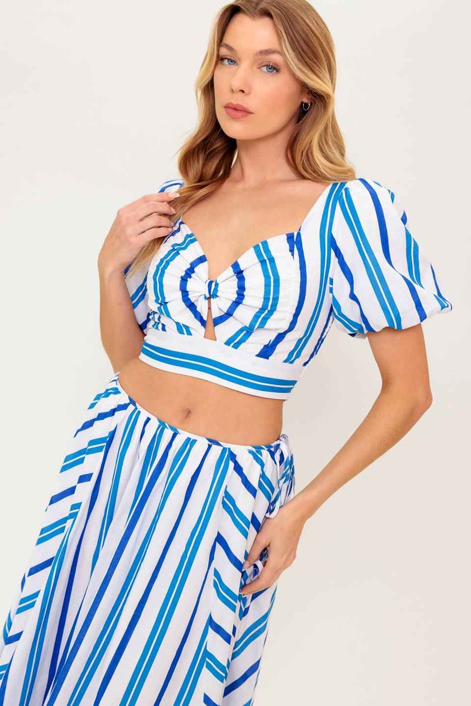 GARDEN WHISPERS WOVEN TOP AND SKIRT SET