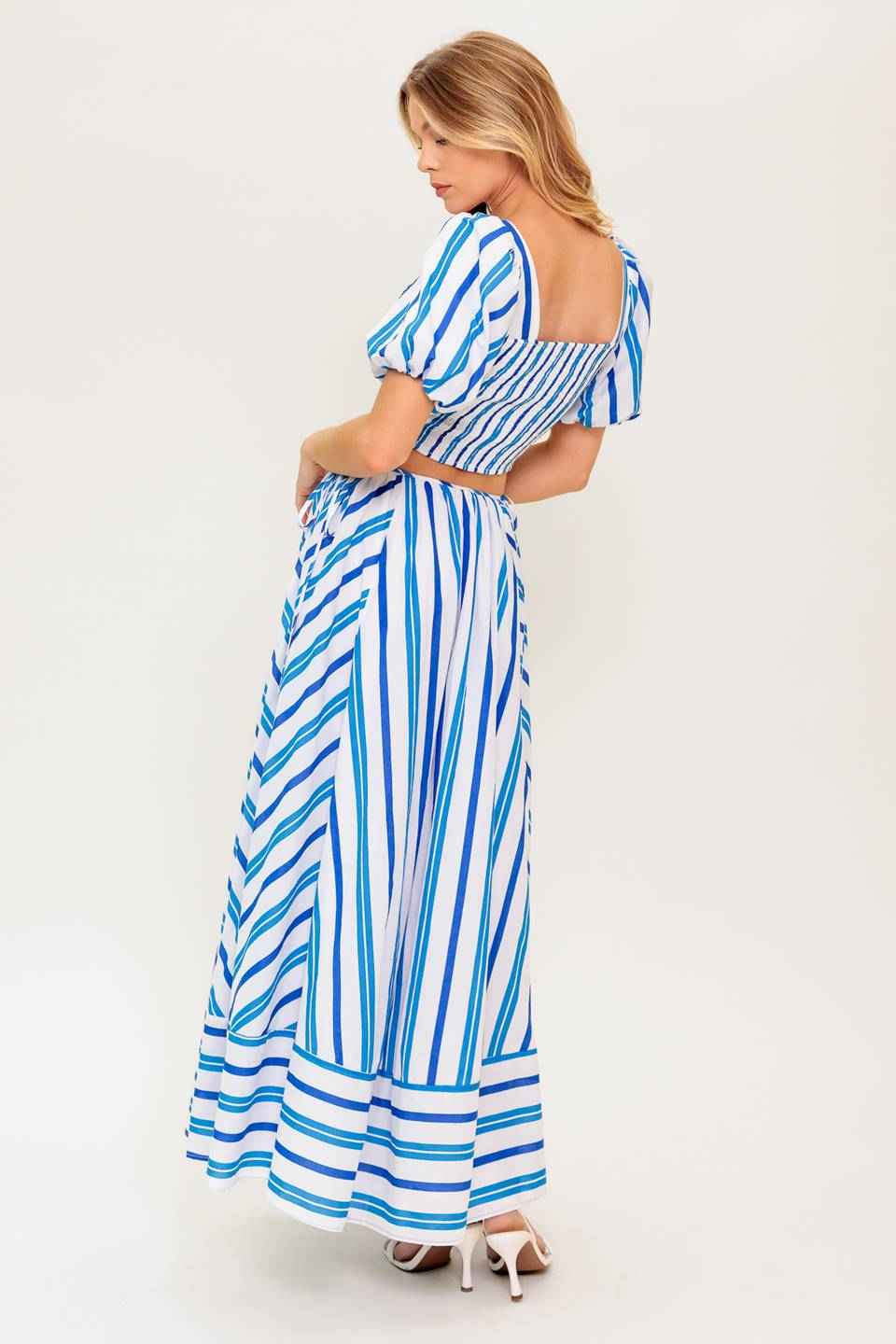 GARDEN WHISPERS WOVEN TOP AND SKIRT SET