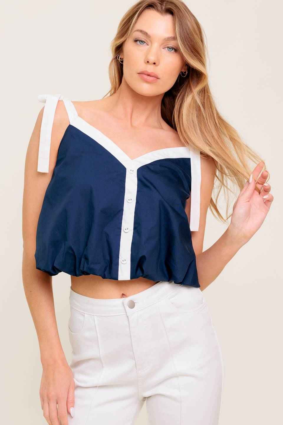 SCENT OF SPRING WOVEN TOP