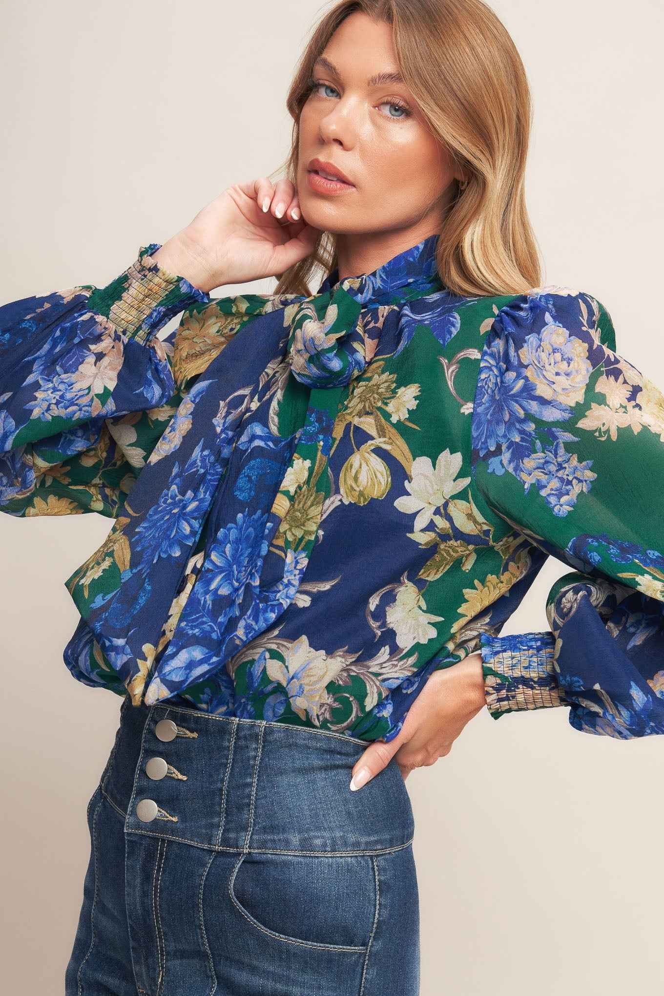 ROYAL TAPESTRY WOVEN TOP