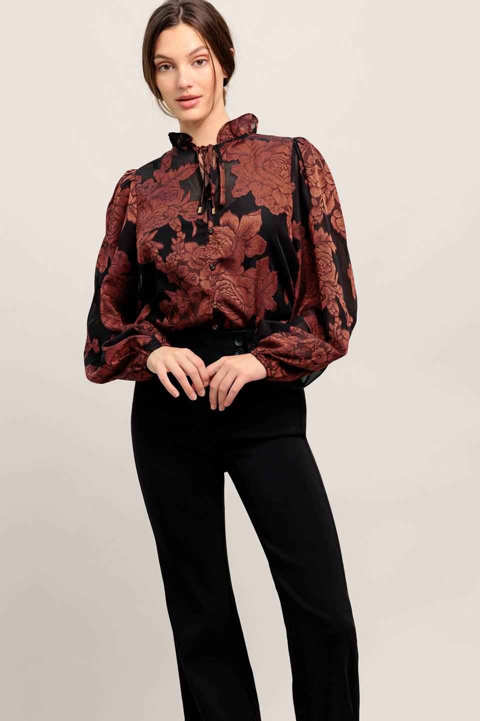 JUST DARK ENOUGH TO FEEL SPECIAL WOVEN TOP