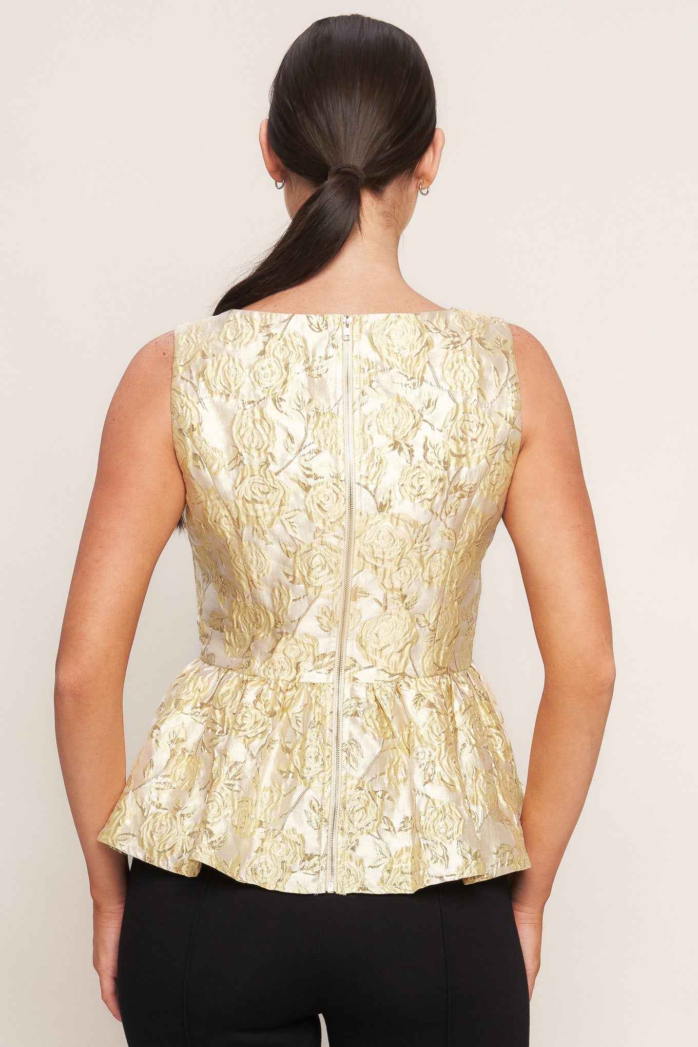 CANDLELIGHT BLOOM JACQUARD WOVEN TOP