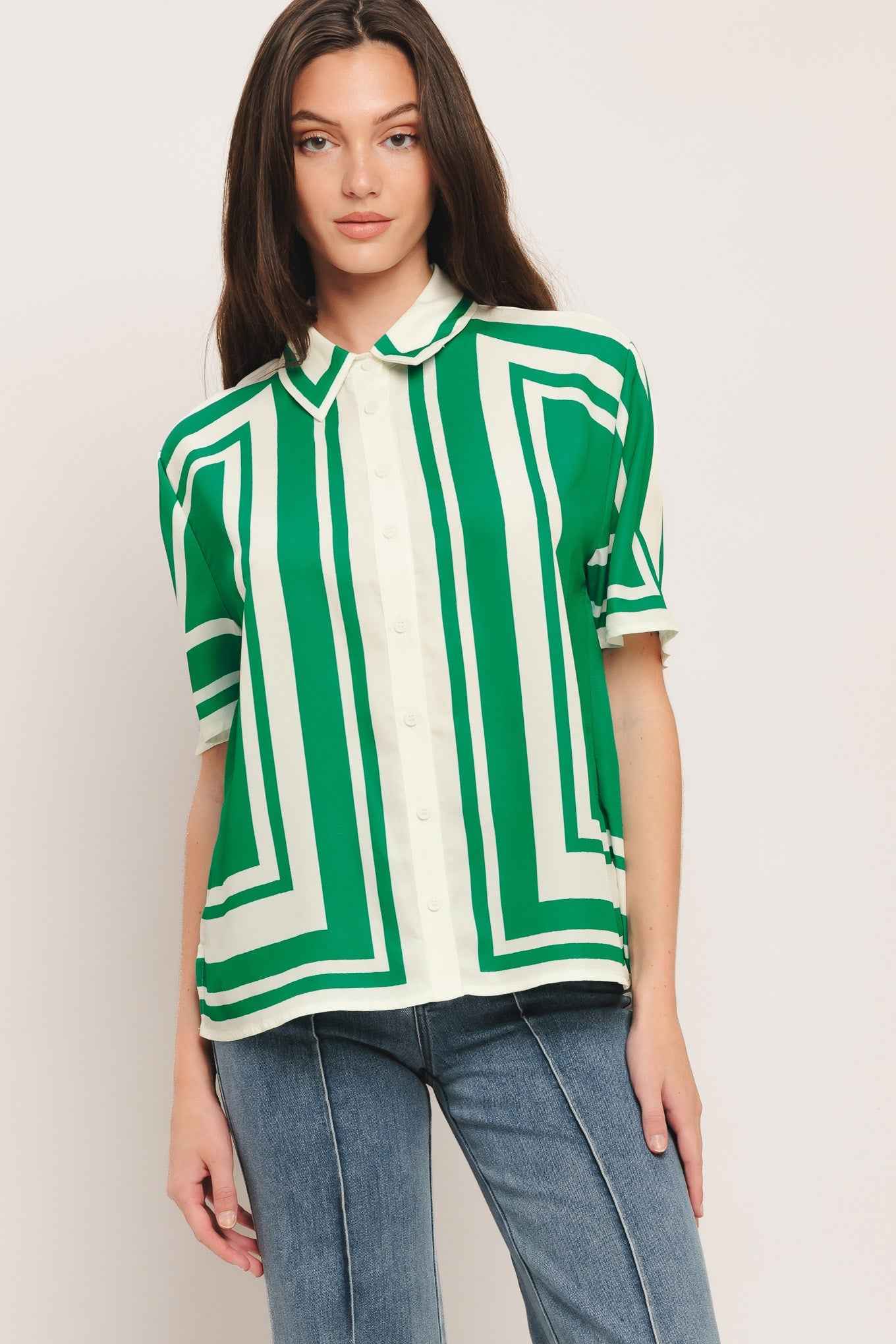 RIVIERA STRIPE WOVEN TOP