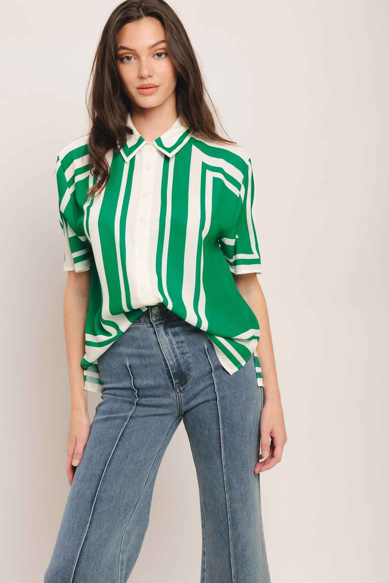RIVIERA STRIPE WOVEN TOP