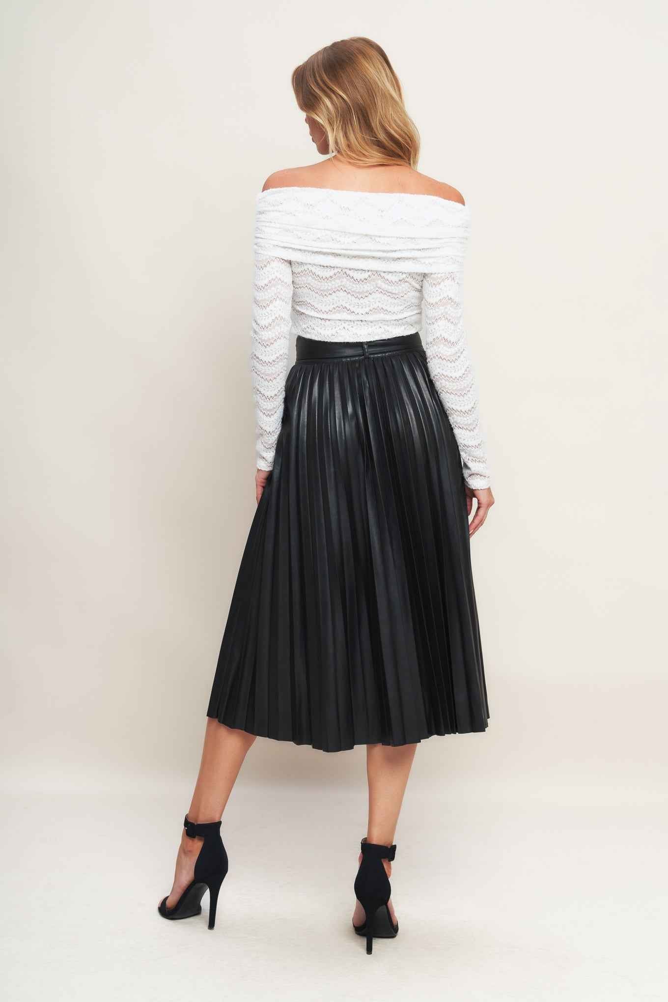 YOU FILL MY LIFE WITH LEATHER MIDI SKIRT