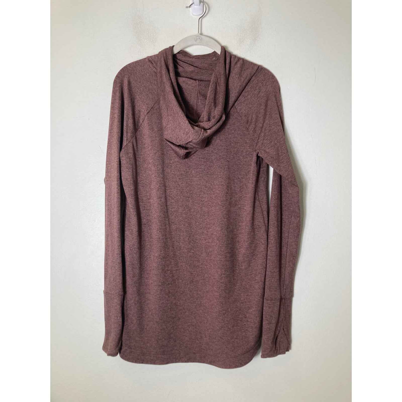 Athleta Heather Maroon Long Sleeve Hooded Sweatshirt Sz S